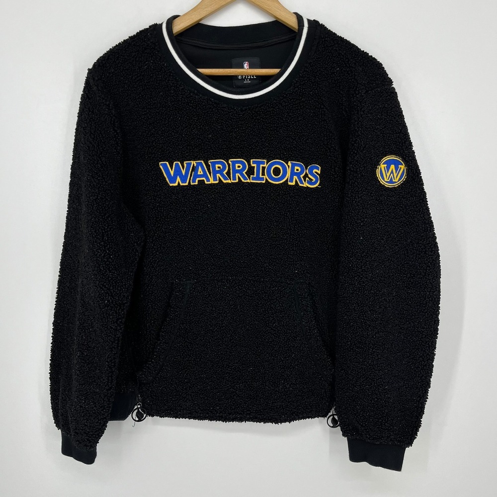 Fisll NBA Golden State Warriors Sherpa Fleece Pullover Sweatshirt Black Womens L